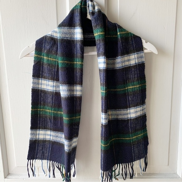 Acrylic Plaid Scarf V. FRAAS The Scarf Source German Blue and Green Soft - Picture 1 of 10